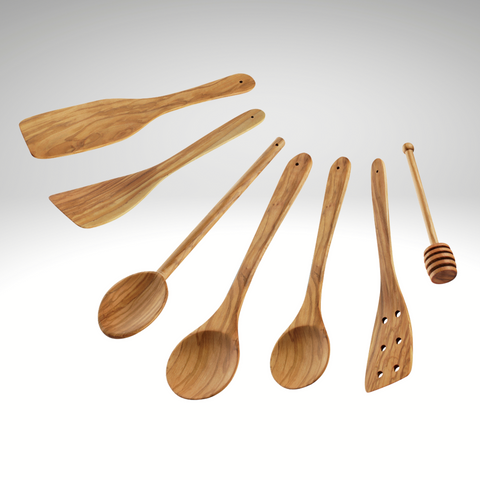7-Piece "Toscana" Olive Wood Utensil Set