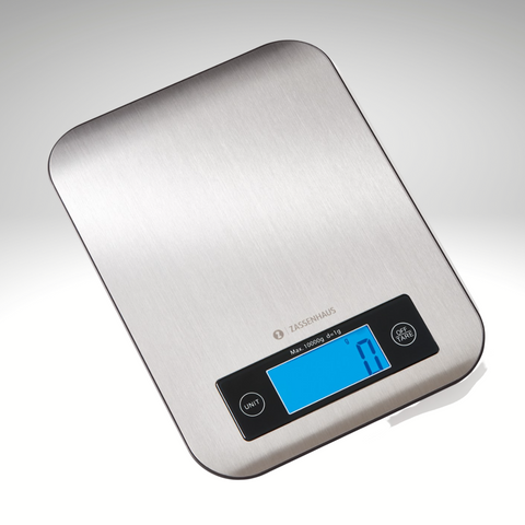 "Pure" Digital Kitchen Scale, stainless steel, 9.3" x 6.9" x 1"