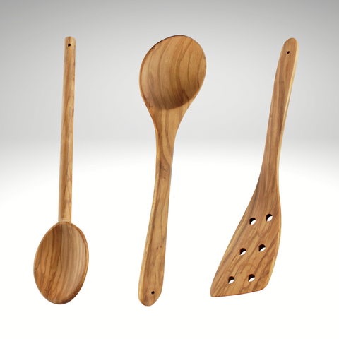 3-Piece "Toscana" Olive Wood Utensil Set