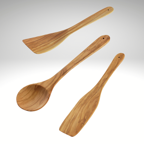 3-Piece "Toscana" Olive Wood Utensil Set