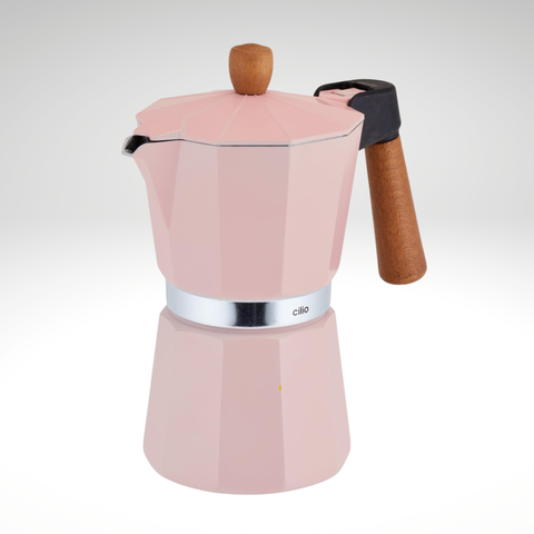 "Legno" Espresso Maker, Pink, 7.5" H