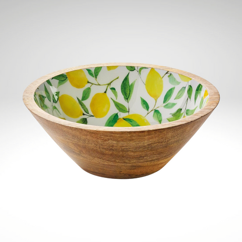 "Lemon" Serving Bowl, Mango Wood, Small, 3" x 7.8" dia.