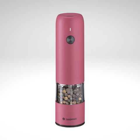 "Koln" Electric Salt or Pepper Mill, Pink, 5.5" H, 1.5" dia.