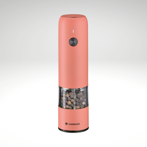 "Koln" Electric Salt or Pepper Mill, Coral, 5.5" H, 1.5" dia.