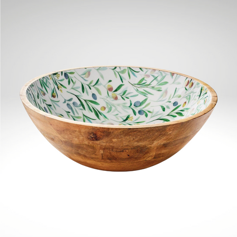 "Olive" Serving Bowl, Mango Wood, Large, 5" x 14" dia.