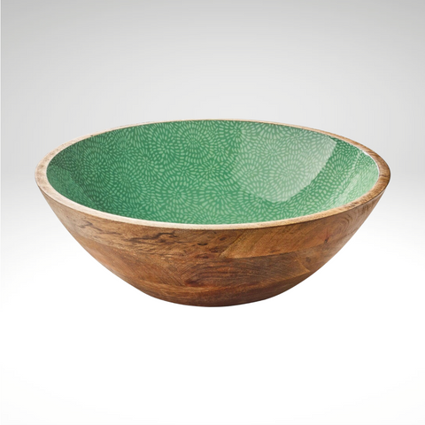 "Green" Serving Bowl, Mango Wood, Large, 5" x 14" dia.