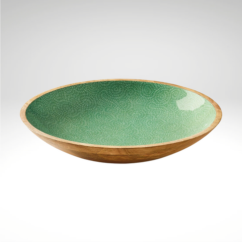 "Green" Serving Dish, Mango Wood, 2.5" x 14" dia.