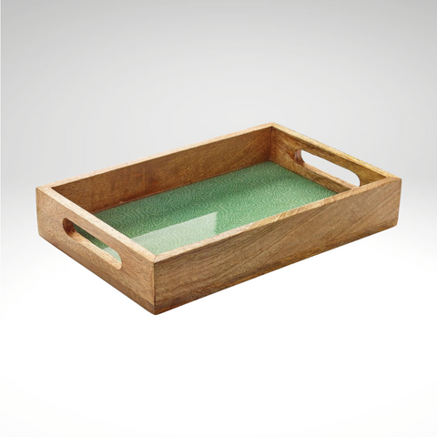 "Green" Serving Tray, Mango Wood, 12" x 7.8" x 2"