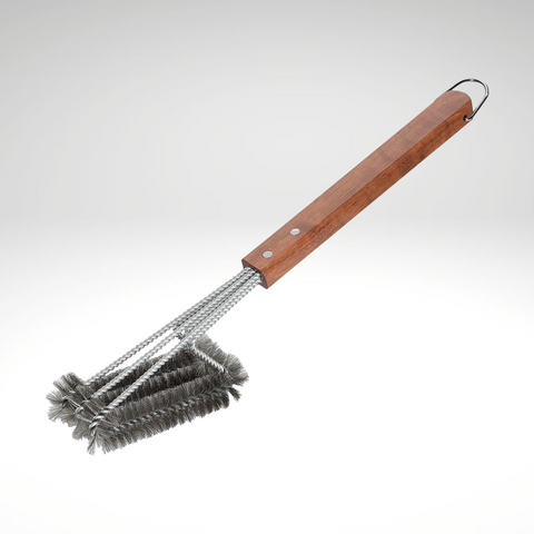 "Texas" Heavy Duty BBQ 3-head brush, SS, 17.75" L