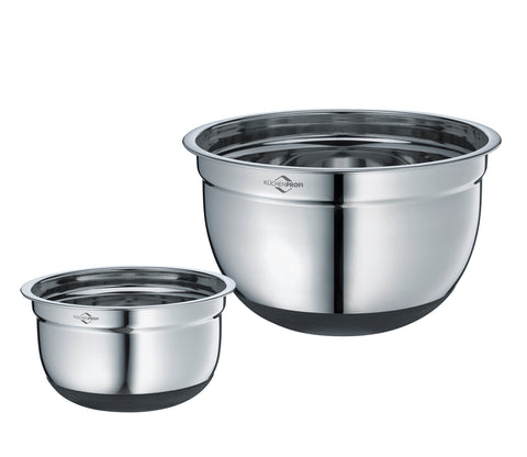 Choice 16 Qt. Stainless Steel Mixing Bowl with Silicone Bottom
