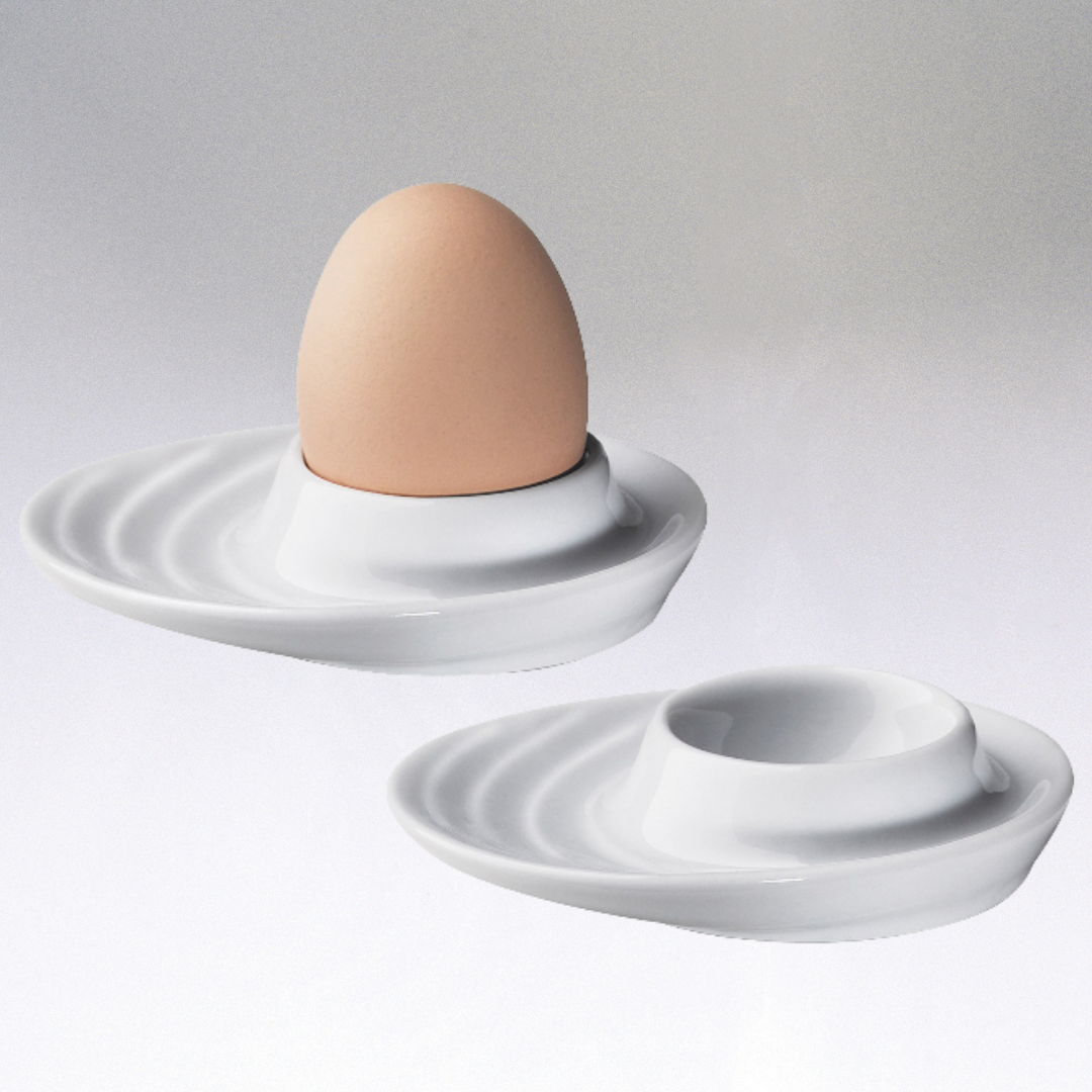 Ceramic Egg Cups Set of 2 Egg Stand Holders for Soft Hard Boiled Eggs